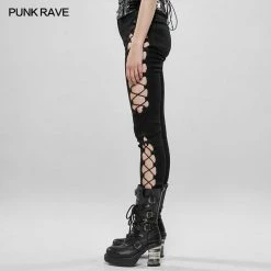 Punk Rave Store Punk Split Hollow-out Trousers