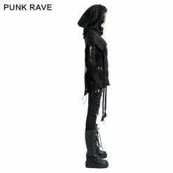 Punk Rave Store Fashion Ladies Knitted Black Wool Hood Accessories
