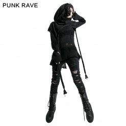 Punk Rave Store Fashion Ladies Knitted Black Wool Hood Accessories