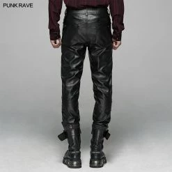 Punk Rave Store Punk Elastic PU Leather Pants