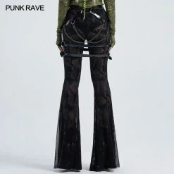 Punkravestore Punk Coat Of Paint Hollow Skirt CyberPunk