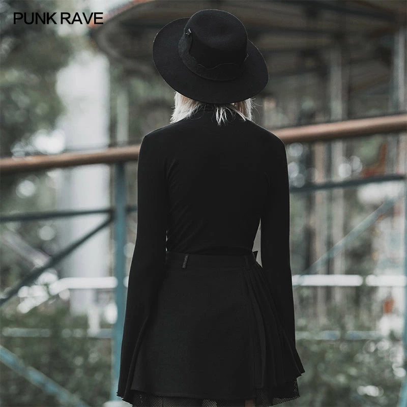 Punkravestore Light Gothic Laced Chest Skinny T-shirt 6 Punkravestore Light Gothic Laced Chest Skinny T-shirt