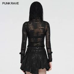 Punkravestore Punk See-through Printed T-shirt