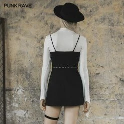 Punkravestore Women Sexy Punk Street Slip Dress