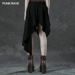 Punkravestore Punk Asymmetrmetric Vertical Half Skirt