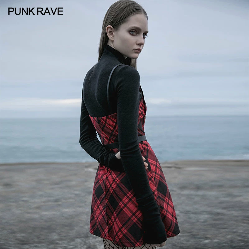 Punkravestore Women Pure Dark Series High-neck Tight T-shirt 6 Punkravestore Women Pure Dark Series High-neck Tight T-shirt