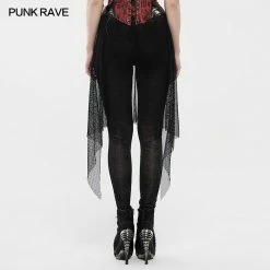 Punkravestore Goth Black Flame Leggings Gothic