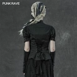 Punkravestore Gothic Steampunk Steampunk Short-sleeved Shirt 9 Punkravestore Gothic Steampunk Steampunk Short-sleeved Shirt