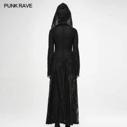 Punk Rave Store Darkmoon Cage Yarn Long Coat Gothic
