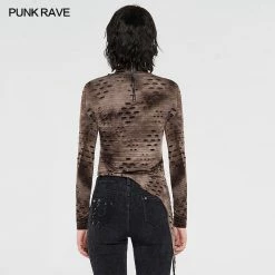 Punkravestore Steampunk Asymmetrical T-shirts