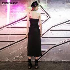 Punkravestore Sexy Small V-neck Braces Dress Women