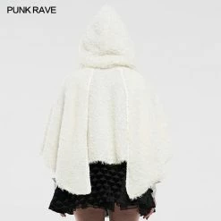 Punkravestore Lolita Heart-shaped Hollow Black Plush Cape