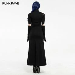 Punkravestore Gothic Red-eyed Spider Embroidered Dress