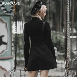 Punkravestore "Hardcore Girl" Series Military Asymmetrical Placket Slip Dress Women 9 Punkravestore