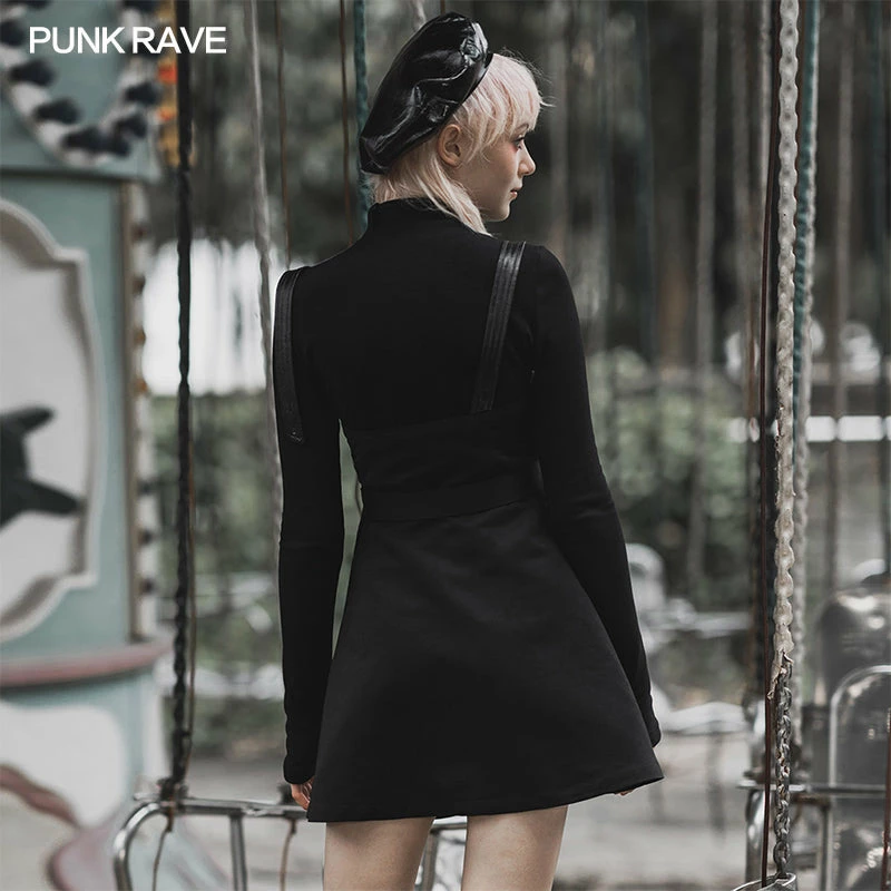 Punkravestore "Hardcore Girl" Series Military Asymmetrical Placket Slip Dress Women 5 Punkravestore "Hardcore Girl" Series Military Asymmetrical Placket Slip Dress Women