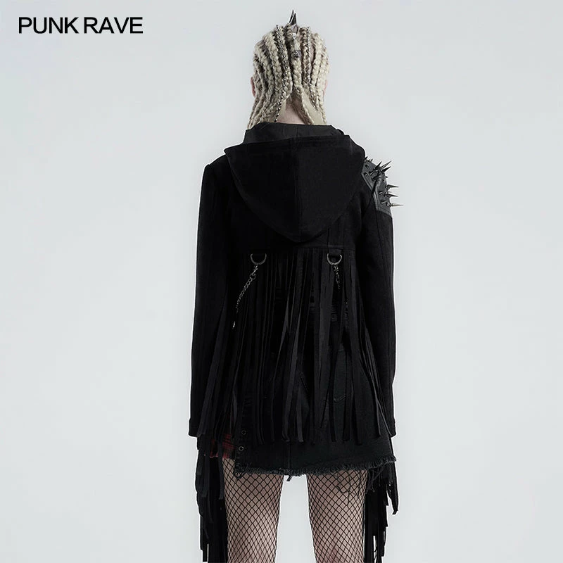 Punkravestore Punk Handsome Tassel Hooded Jacket Punk Sweater & Hoodies 5 Punkravestore Punk Handsome Tassel Hooded Jacket Punk Sweater & Hoodies