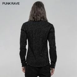 Punkravestore Elastic Jacquard Punk Long Sleeve Shirt