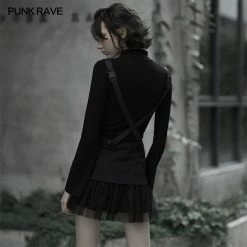 Punkravestore Mesh Patchwork High Waist Skirt