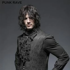 Punk Rave Store Black Fashion Men Shirt Fancy Lace Purple Neck Ties Accessories