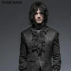 Punk Rave Store Black Fashion Men Shirt Fancy Lace Purple Neck Ties Accessories