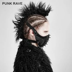Punk Rave Store Punk Rivet Face Sexy Leather Mask Accessories Women