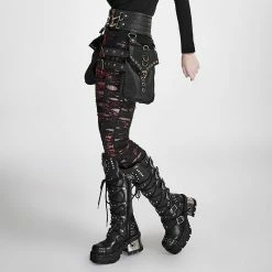 Punk Rave Store Metallic Eyelets Zipper Up Belts Across Waist Bag Accessories