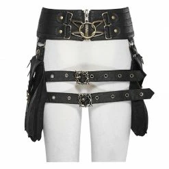 Punk Rave Store Metallic Eyelets Zipper Up Belts Across Waist Bag Accessories
