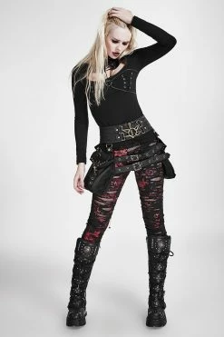 Punk Rave Store Metallic Eyelets Zipper Up Belts Across Waist Bag Accessories