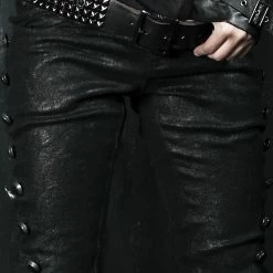 Punk Rave Store Top Sale Push Up Jean Punk Pants With Rivet Side Decorated