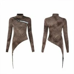 Punkravestore Steampunk Asymmetrical T-shirts