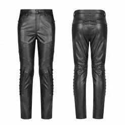 Punk Rave Store Punk Elastic PU Leather Pants