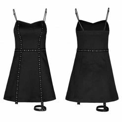 Punkravestore Women Sexy Punk Street Slip Dress