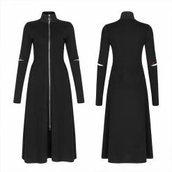 Punkravestore Knitted High-neck Long Coat Women