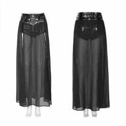 Punkravestore Punk Fake Two-pieces Half Skirt