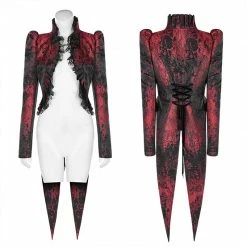 Punk Rave Store Red Night Swallowtail Coat