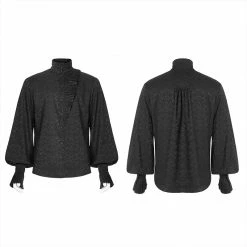 Punkravestore Gothic Daily Jacquard Long Sleeve Shirt