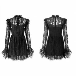 Punkravestore Hollow-out Lace Dress Women