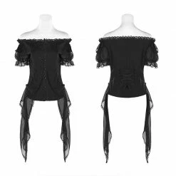 Punk Rave Store Lolita Broken-winged Black Angel Short Sleeve Shirt