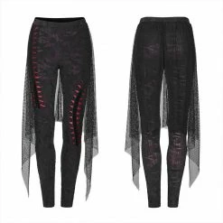 Punkravestore Goth Black Flame Leggings Gothic