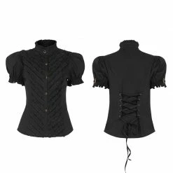 Punkravestore Gothic Steampunk Steampunk Short-sleeved Shirt 10 Punkravestore Gothic Steampunk Steampunk Short-sleeved Shirt