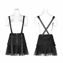 Punkravestore Mesh Patchwork High Waist Skirt