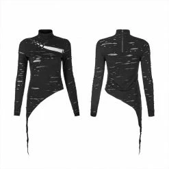 Punkravestore Steampunk Asymmetrical T-shirts