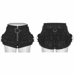 Punk Rave Store Steampunk Viper Stonewashing Shorts