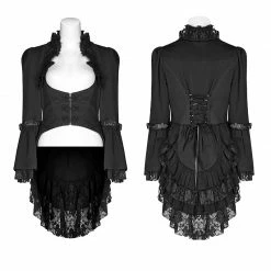 Punk Rave Store Steampunk Stonewashing Lace Coat