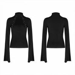 Punkravestore Light Gothic Laced Chest Skinny T-shirt 12 Punkravestore Light Gothic Laced Chest Skinny T-shirt