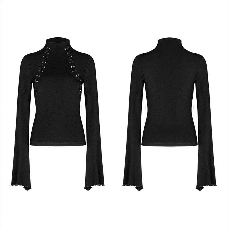 Punkravestore Light Gothic Laced Chest Skinny T-shirt 7 Punkravestore Light Gothic Laced Chest Skinny T-shirt