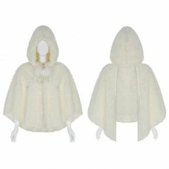 Punkravestore Lolita Heart-shaped Hollow Black Plush Cape