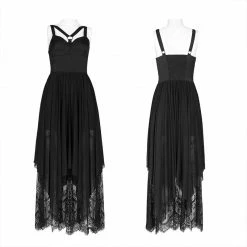 Punkravestore Strap Decorative Lace Dress Women