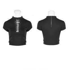 Punk Rave Store Hollow-out Strap Short-sleeved T-shirt 11 Punk Rave Store Hollow-out Strap Short-sleeved T-shirt