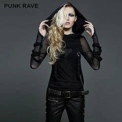 Punk Rave Store High End Fashion Trendy Street Punk T-shirts With Big Hoodie